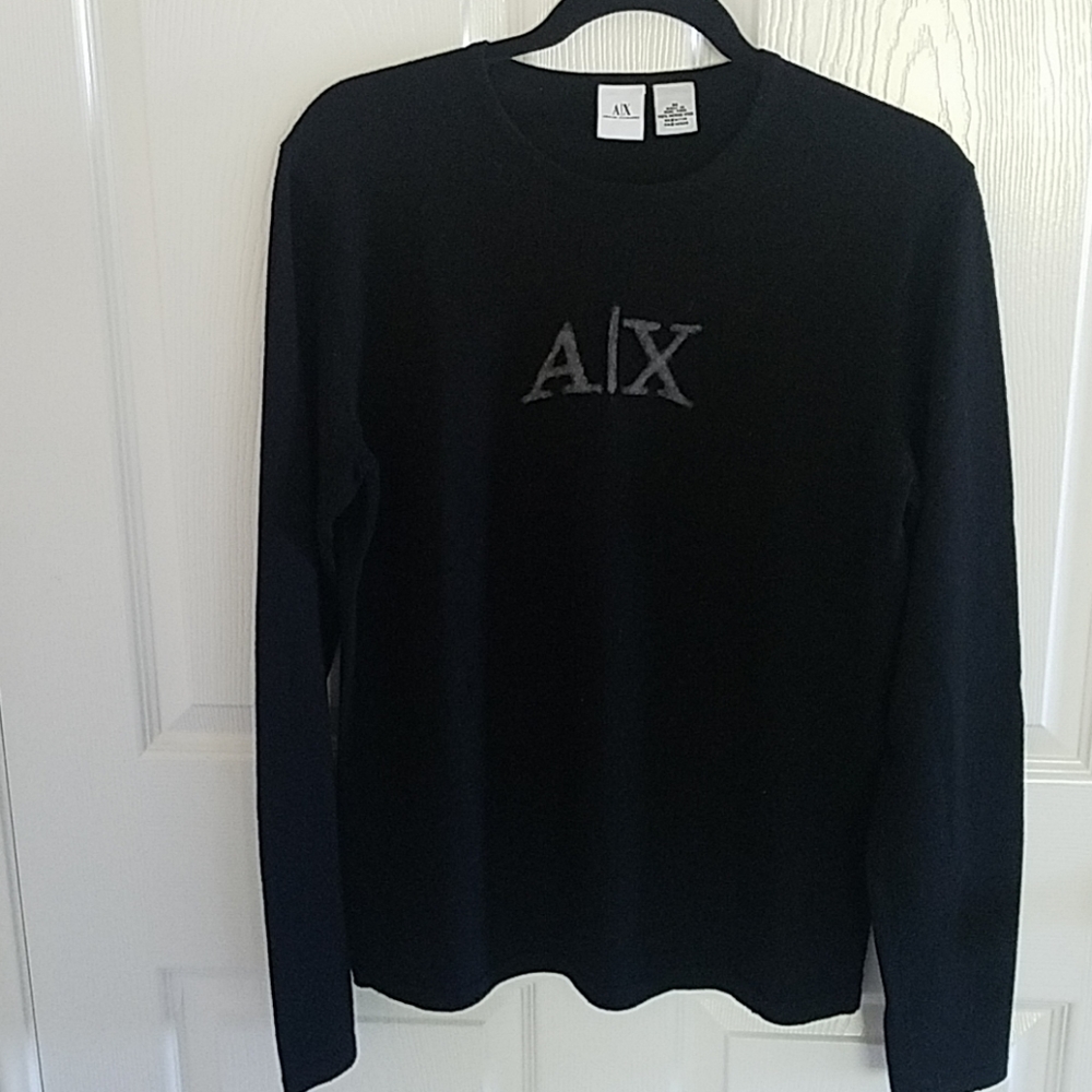 Armani Exchange Merino Wool Sweater Men Black